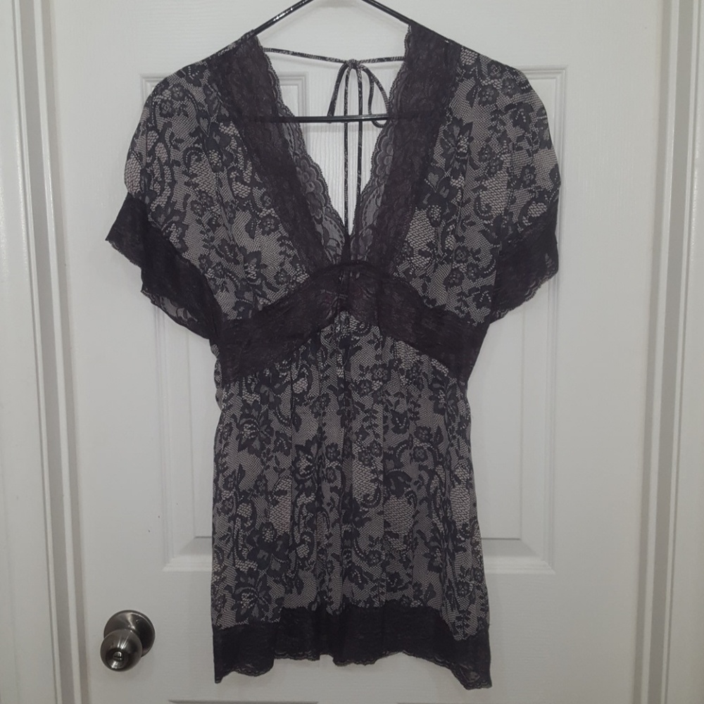 Floral and lace top